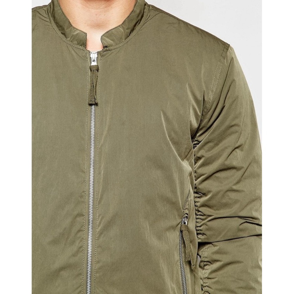 Selected Homme Shinelight Bomber Jacket 2 Size Small Olive Green
